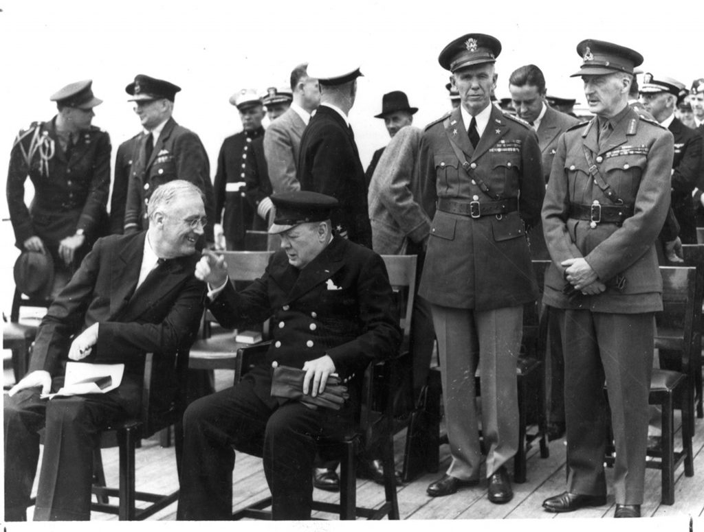 General Marshall and Sir John Dill (on right), Atlantic Conference, August 10, 1941, GCMF Photo.