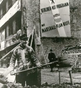 Photo Berlin scene, Marshall Plan shield